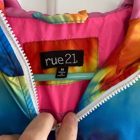 Rue 21 rainbow tie dye windbreaker - Picture 5 of 8